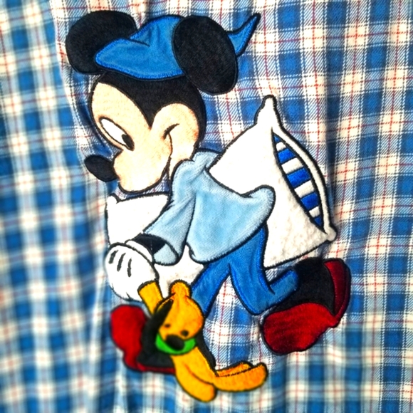 Disneyland Resort Mickey Mouse plaid flannel nightgown size S/M - Picture 3 of 8